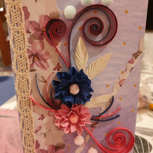 Carte  fête des mères,    scrap, carte anniversaire,  fête quilling