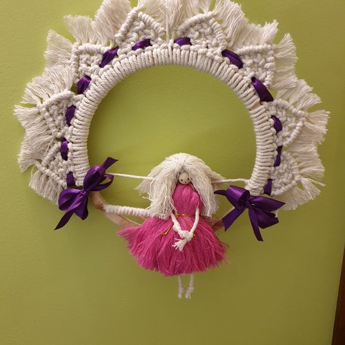 Suspension macrame, tenture murale macramé