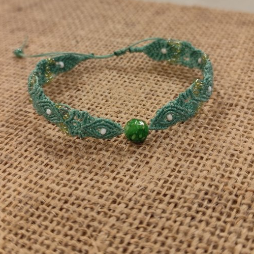 Bracelet macramé fantaisie pour femme  vert clair