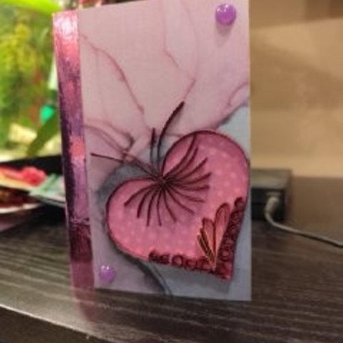 Carte saint valentin, fête, enfant, femme, carte quilling, fleurs quilling