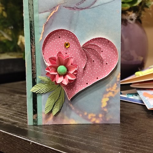Carte saint valentin, fête, enfant, femme, carte quilling, fleurs quilling