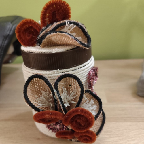 Pot macramé, boîte de décoration macramé,