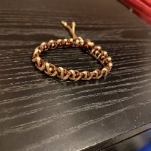 Bracelet micro macramé marron, bracelet fantaisie  pour lui