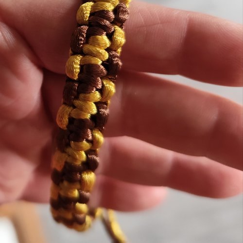 Bracelet micro macramé marron, bracelet fantaisie  pour lui