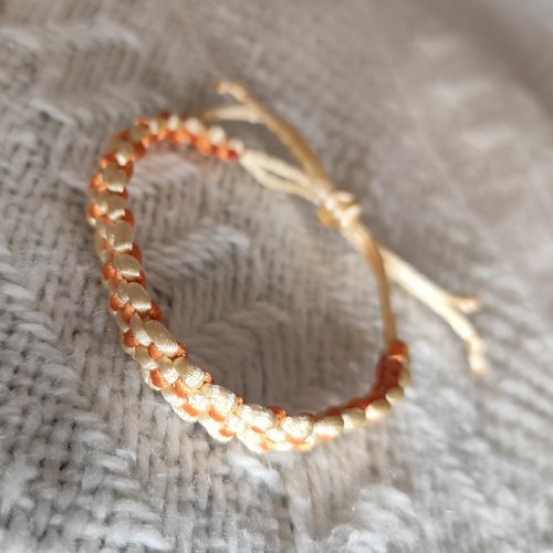 Bracelet micro macramé marron, bracelet fantaisie  pour lui