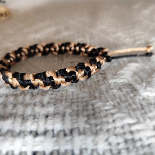 Bracelet micro macramé marron, bracelet fantaisie  pour lui