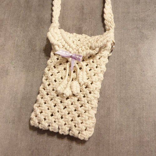 Porte monnaie, petite poche macramé pour portable