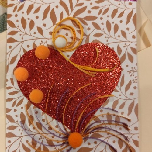 Carte saint valentin, fête, enfant, femme, carte quilling, fleurs quilling