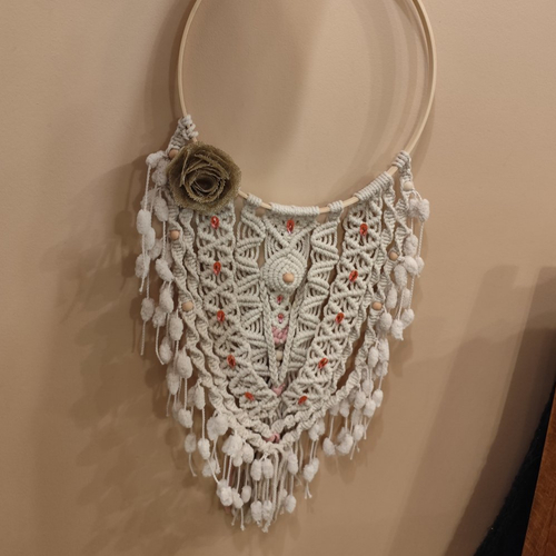 Tenture murale en  macramé et crochet