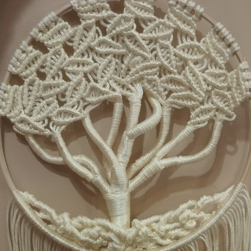 Tenture murale en  macramé et crochet