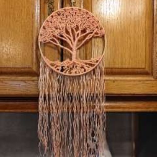 Tenture murale en  macramé et crochet