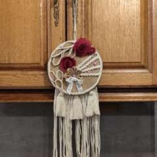 Tenture murale en  macramé et crochet