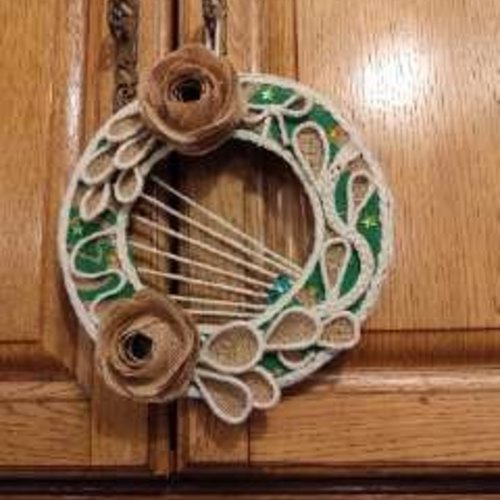 Tenture murale en  macramé et crochet