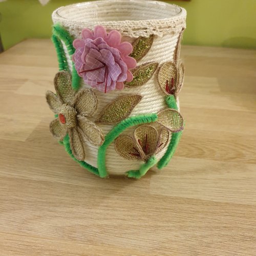 Pot macramé, boîte de décoration macramé,