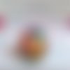 Aquarelle originale peinte par artiste,pins avec cabochon rond,lune etoile rouge rose violet bleu jaune vert orange