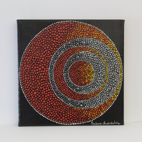 Mandala disques sur toile