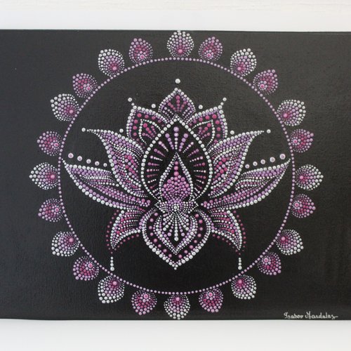 Mandala lotus sur toile