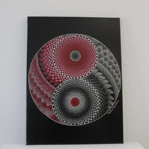 Mandala yin yang sur toile