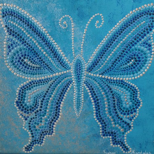 Mandala papillon sur toile