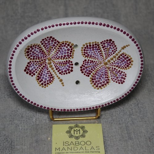 Porte-savon fleur artisanal ovale en béton créatif