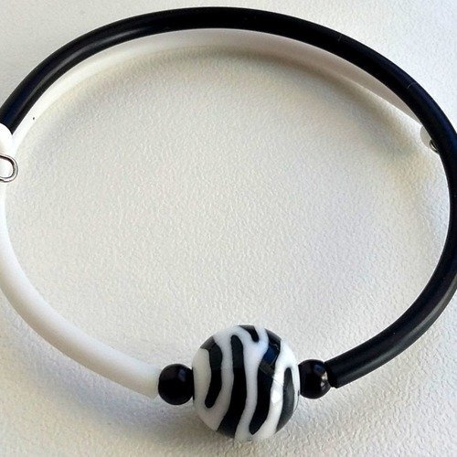 Bracelet buna cord noir et blanc