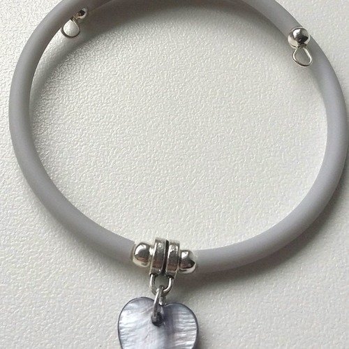 Bracelet coeur gris