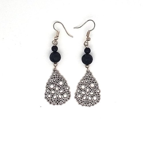 Boucles perles laves