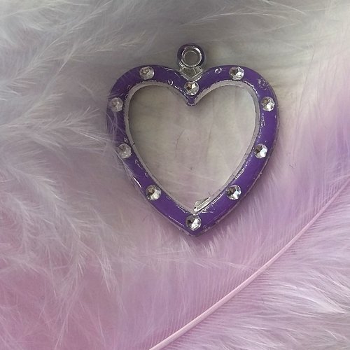 Breloque coeur violet