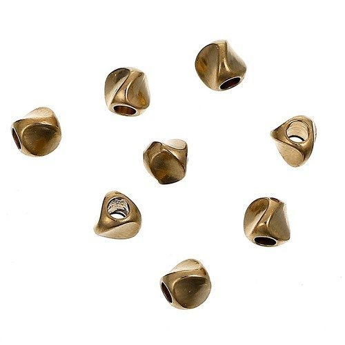 30 perles facettes spirales laiton couleur doré t44
