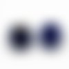 4 boules de fourrure, pendentif breloque, bleu marine 15 mm - t43