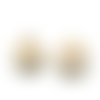 4 boules de fourrure - pendentif breloque  beige 15 mm t32