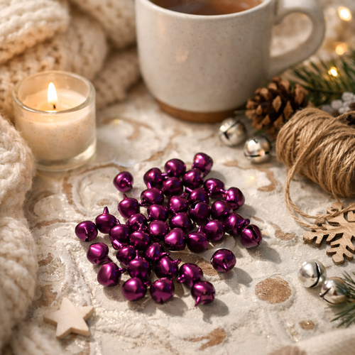 10 petits grelots métal fuchsia t23