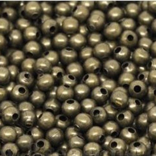 250 perles rondes -  métal bronze 4 mm t27 