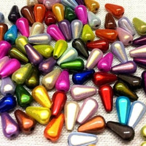 30 perles magiques forme goutte d'eau, multicolore t25