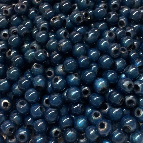 100 perles magiques bleues marines- 4 mm t25 