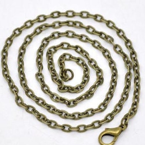 2 colliers chaîne en bronze - 50 cm t 17
