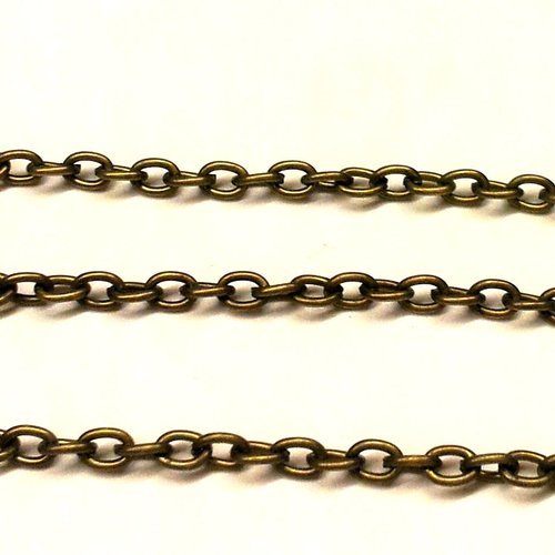 1 mètre de chaîne bronze mailles ovales t 19