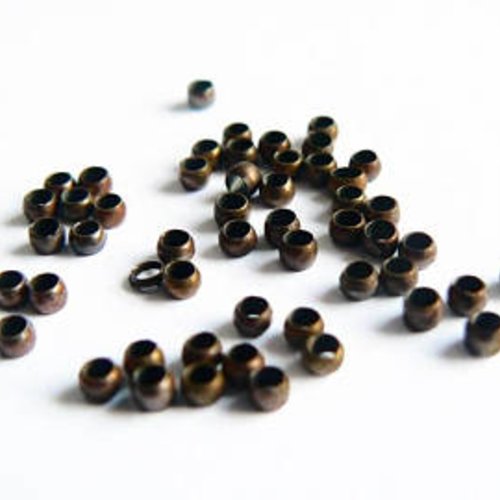 100 perles à écraser bronze 2 mm t19