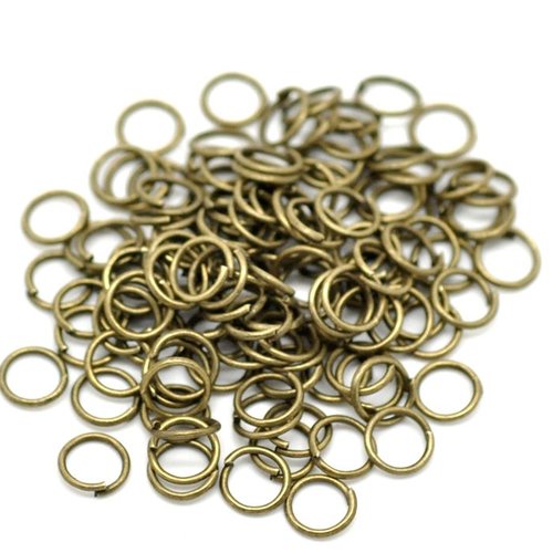 200 anneaux de jonction métal bronze 5 mm - 0,9 mm t16