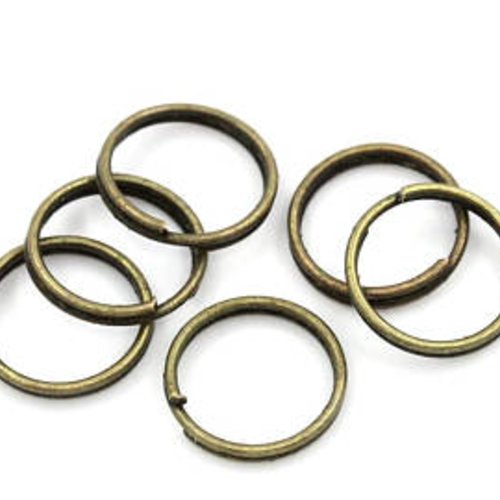 50 anneaux  doubles - bronze - 10 mm t13