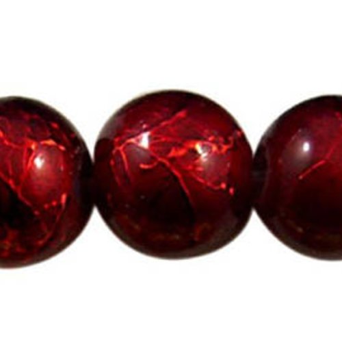 10 perles en verre - rouge foncé t40 