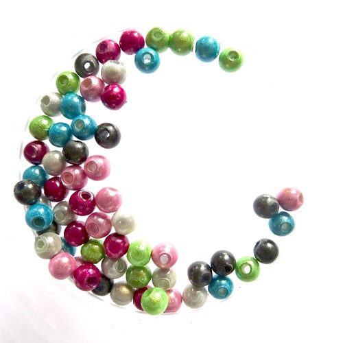 60 perles magiques multicolore 4 mm t44