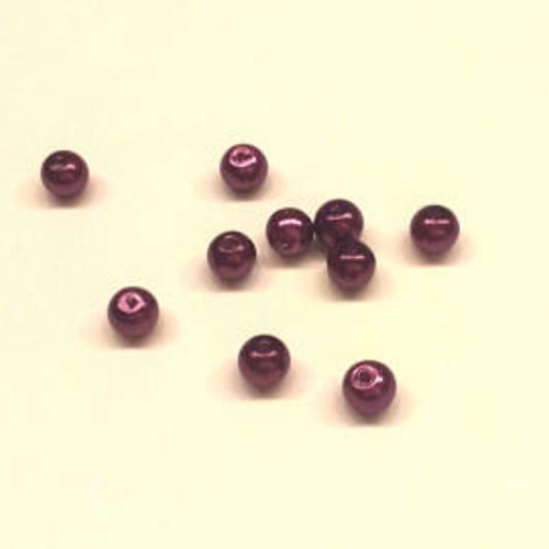 10 perles 6 mm en verre violettes t44