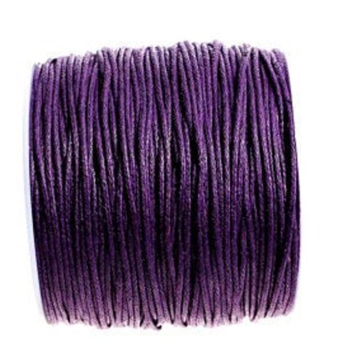 4 mètres de cordon -  fil coton ciré violet 1 mm