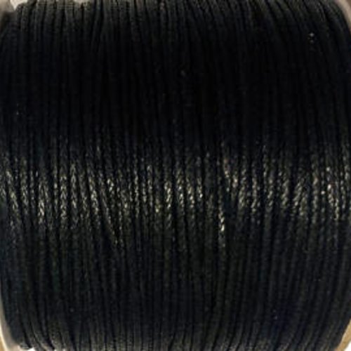 4 mètres de cordon -  fil coton ciré noir 1 mm