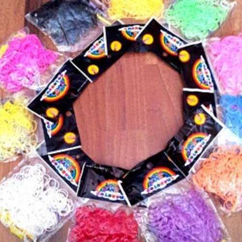 11 sachets élastiques multicolores - 2860 élastiques, 88 fermoirs, 11 crochets - supports à tisser