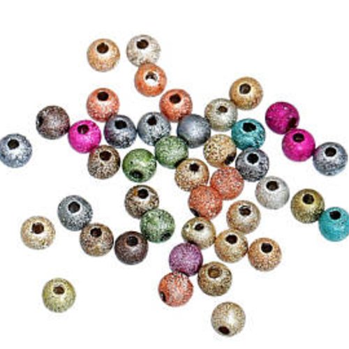 200 perles rondes multicolores - 4 mm t 35