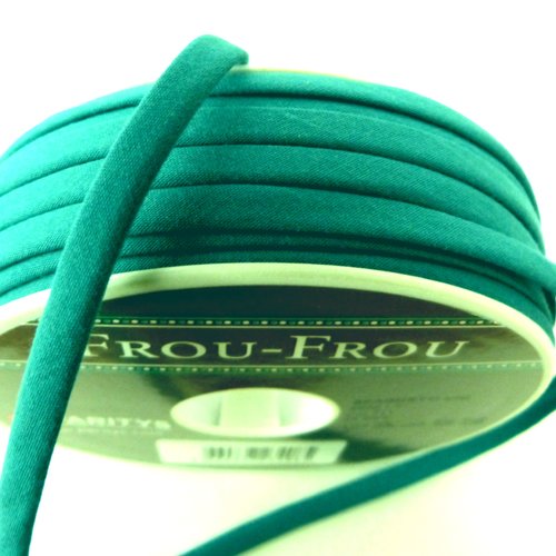 1 mètre de cordon spaghetti turquoise - 7 mm  - frou-frou