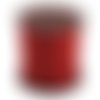 Cordon suédine - 2 mètres -  rouge avec paillettes rouges