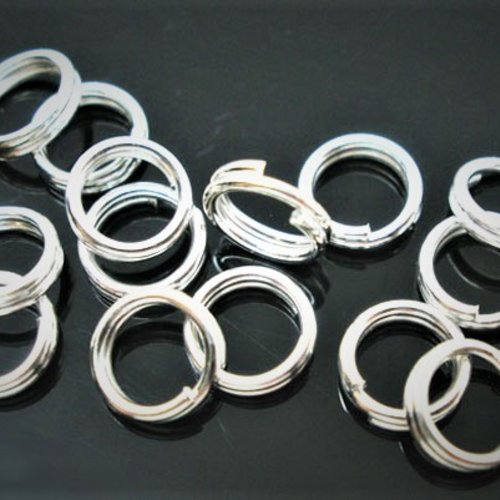 1000 anneaux  doubles - métal argenté - 5 mm cv
